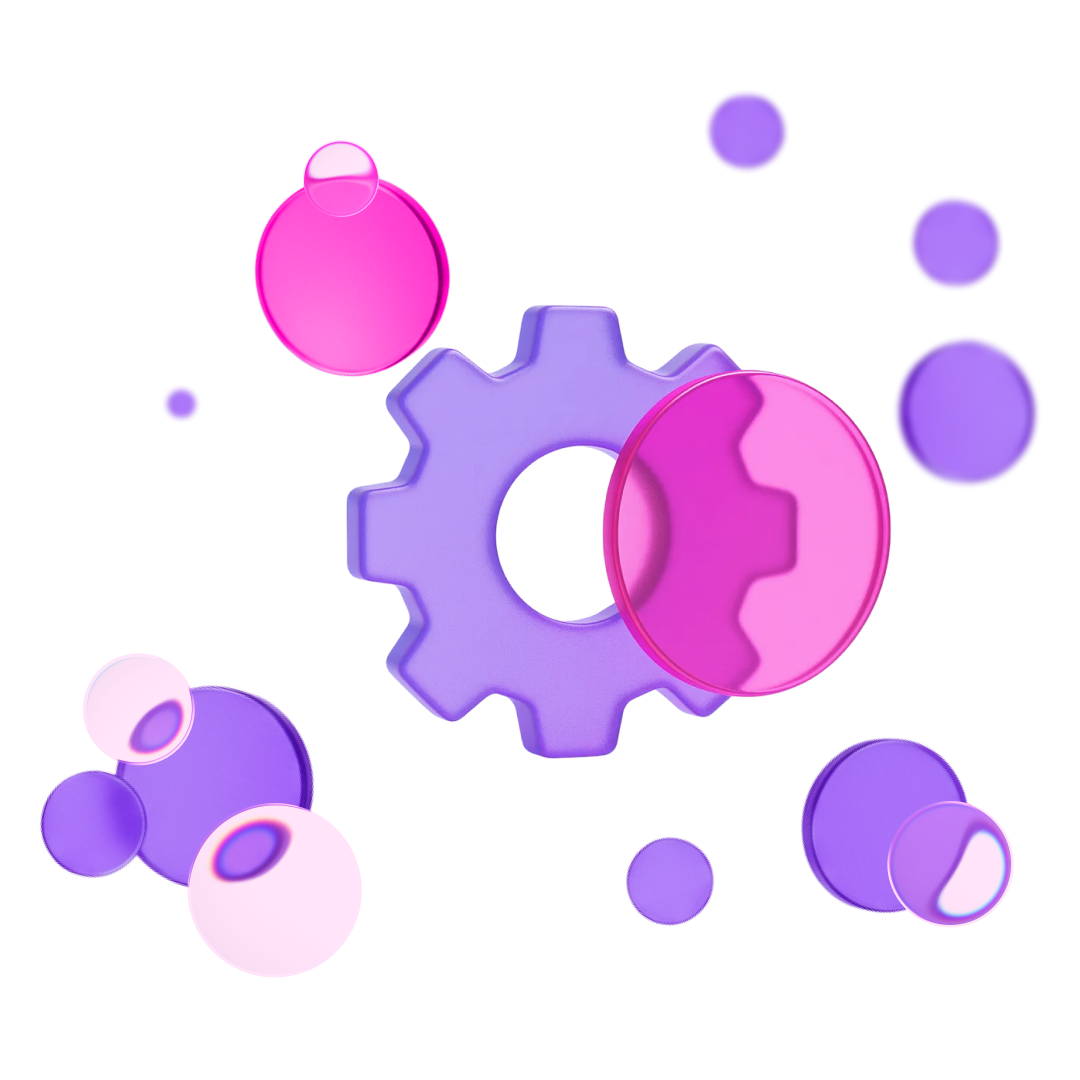 Abstract gear icon representing optimized manufacturing operations with Dynamics 365.