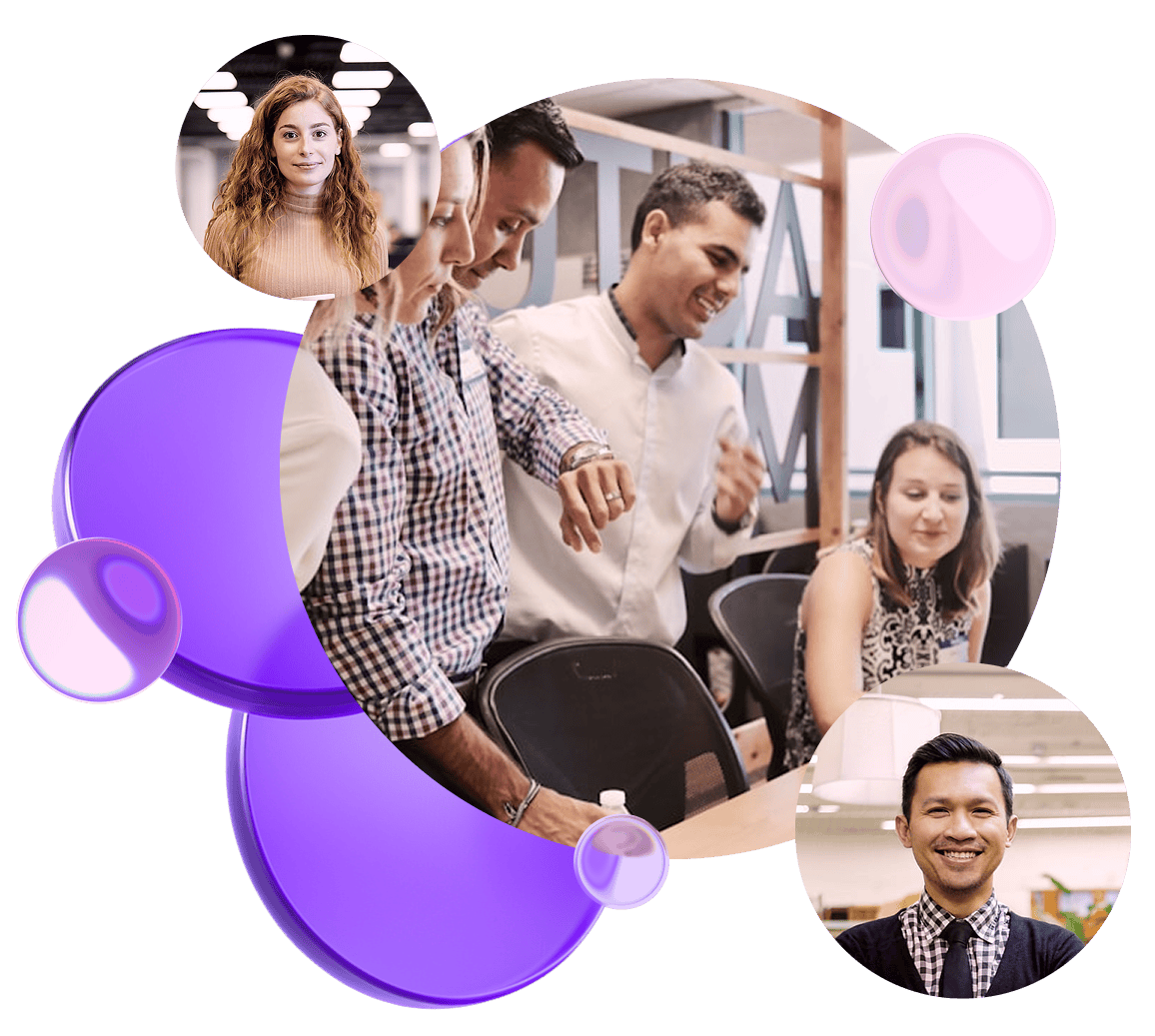 XPLUS consultants collaborating with clients during an office meeting